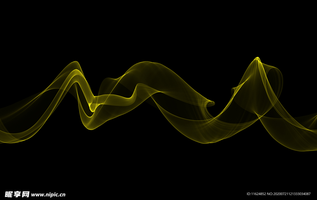 手绘抽象彩色烟雾线条