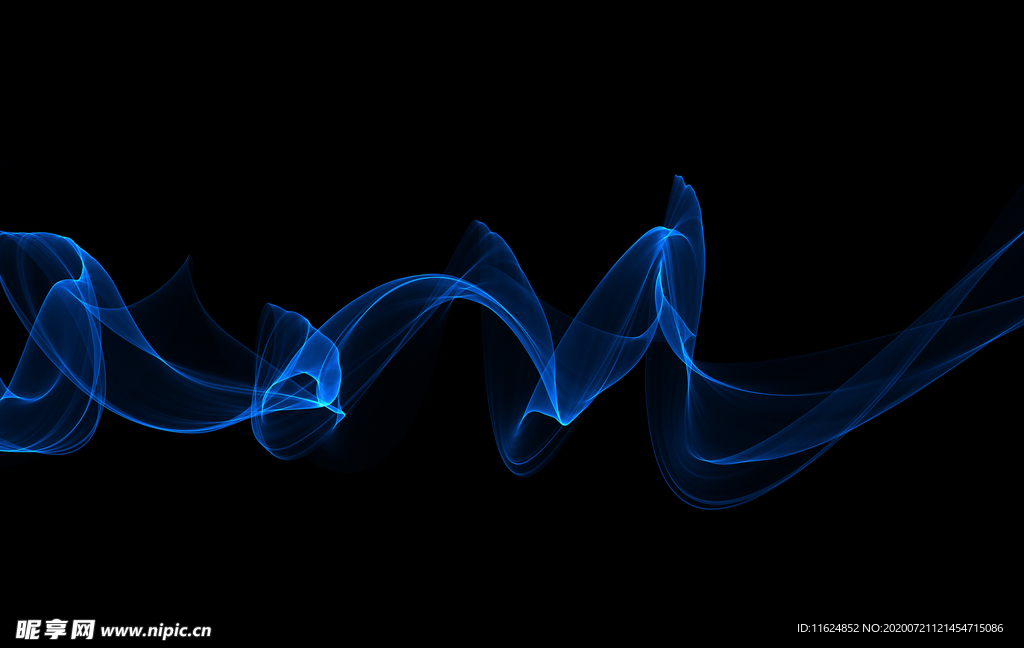 手绘抽象彩色烟雾线条