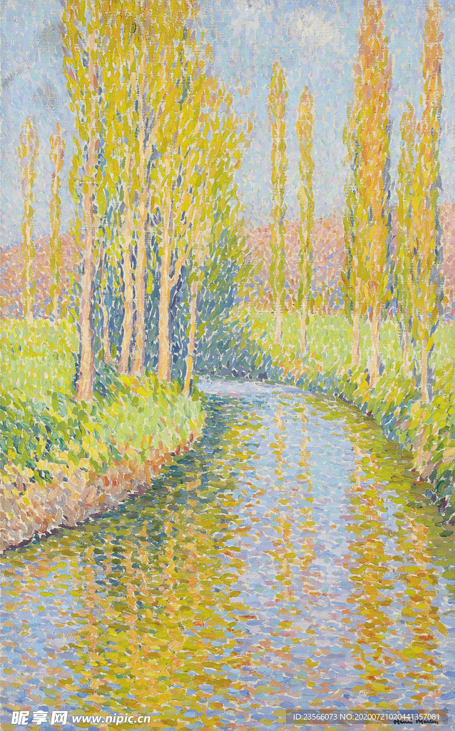 田园风景树林油画