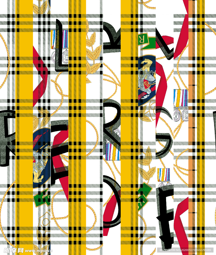 大牌花型 格子 字母