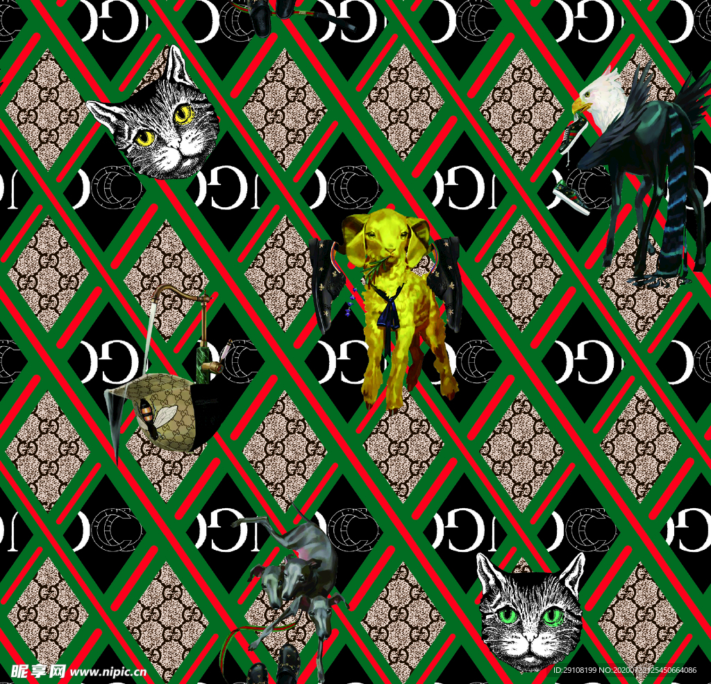 大牌花型 大牌底纹 古驰