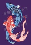 班服图案国潮鲤鱼潮牌古风