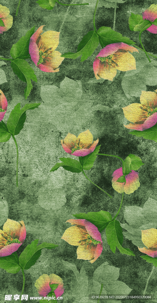 荷花裙子扫描版印花