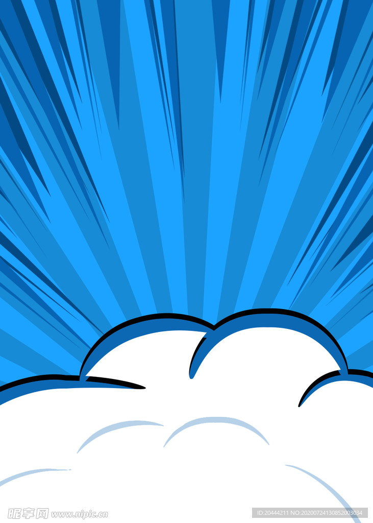 云射线的漫画爆炸蓝色背景