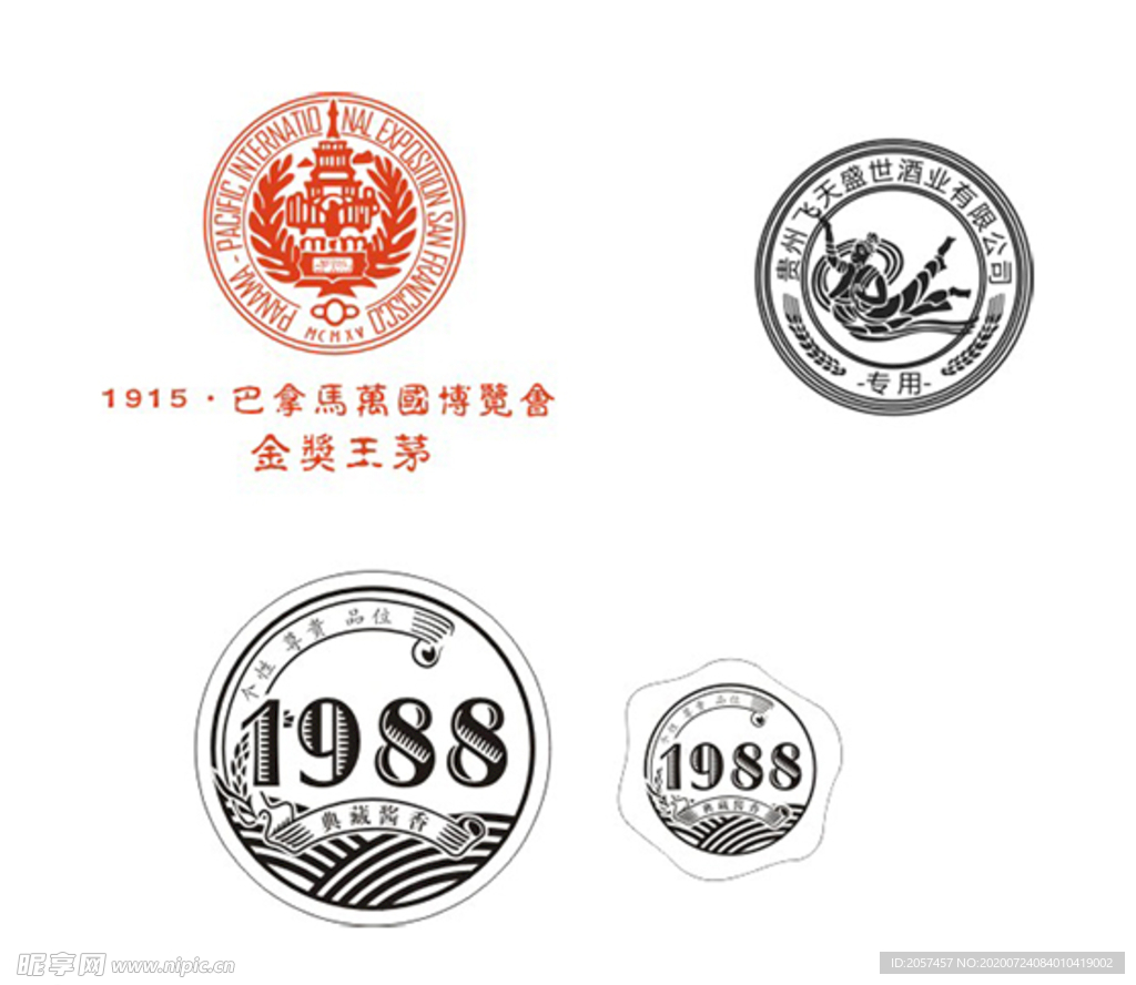 巴拿马金牌图标设计 圆标