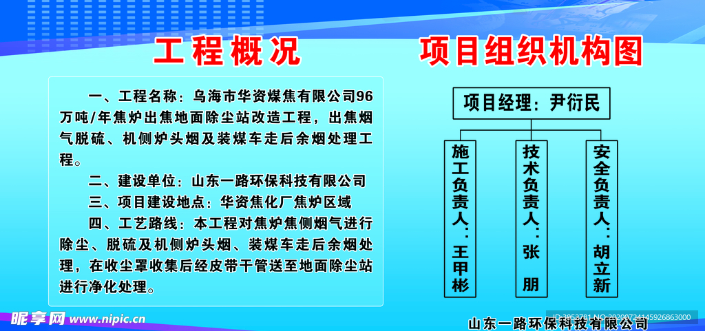 工程概况组织机构图