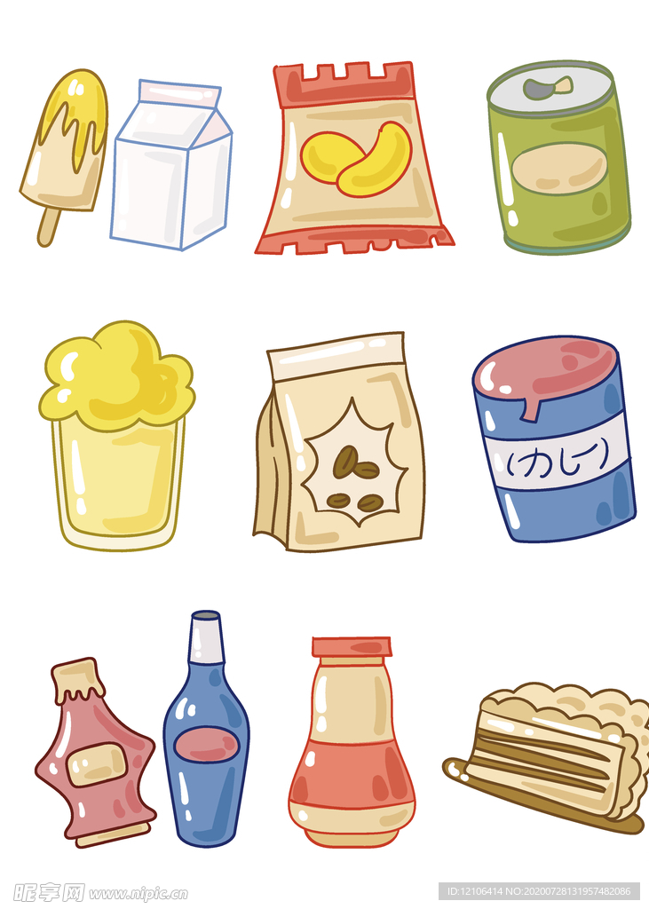 食物零食饮料元素PNG图片