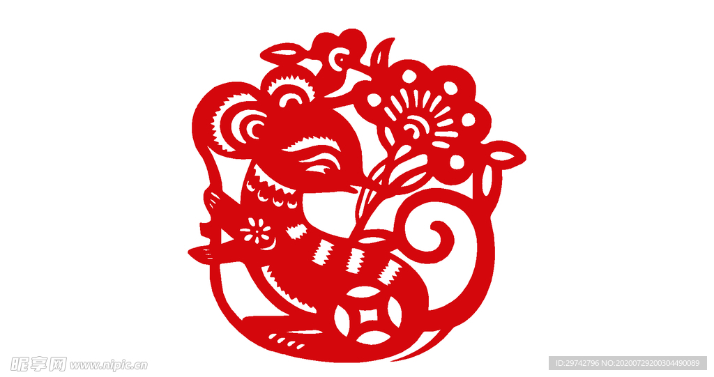 鼠年剪纸