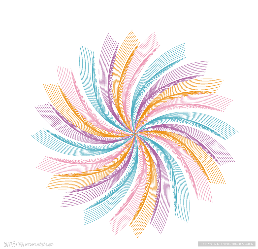 科技几何图形线条花形渐变