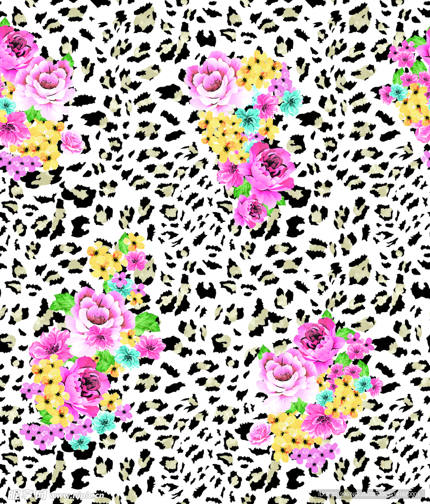 豹纹和花