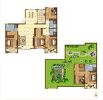 高清分层彩色户型平面图