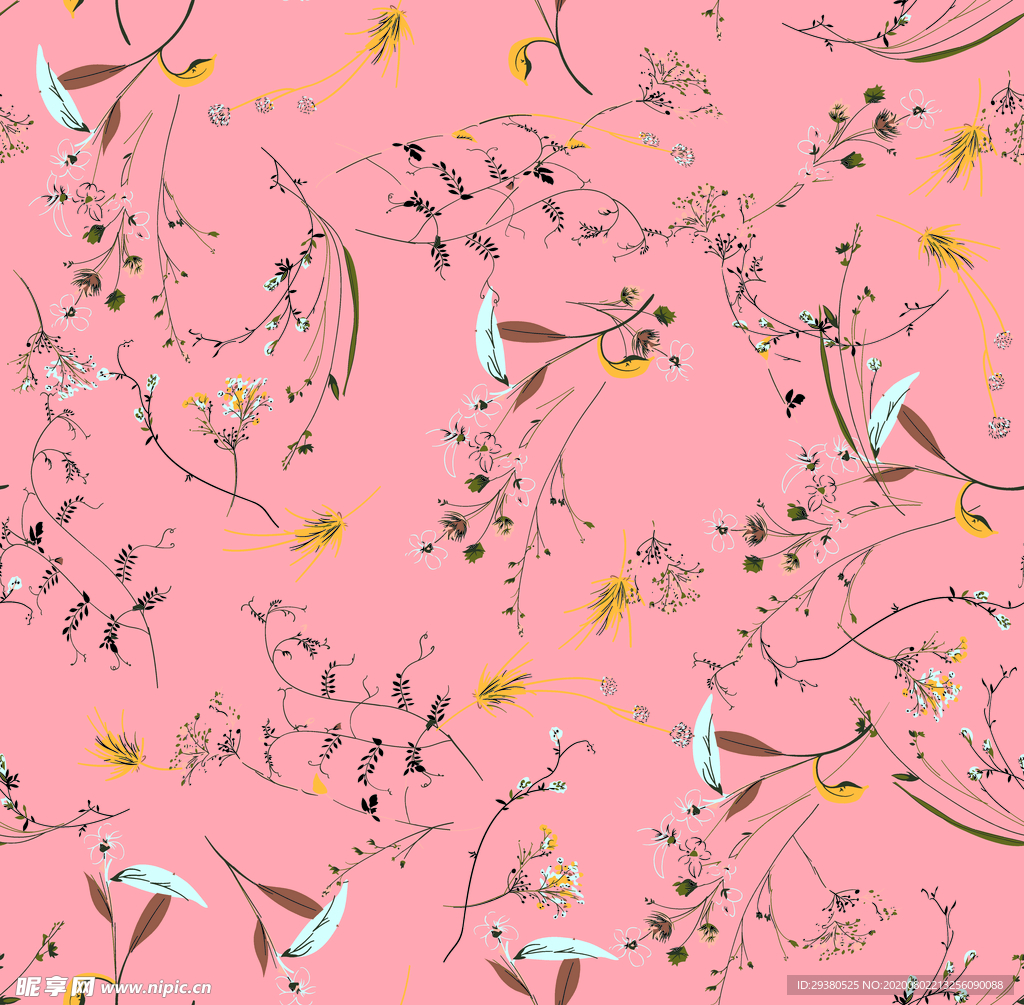 小碎花 大牌 数码 印花 花卉