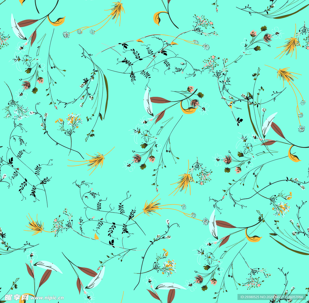 小碎花 大牌 数码 印花 花卉