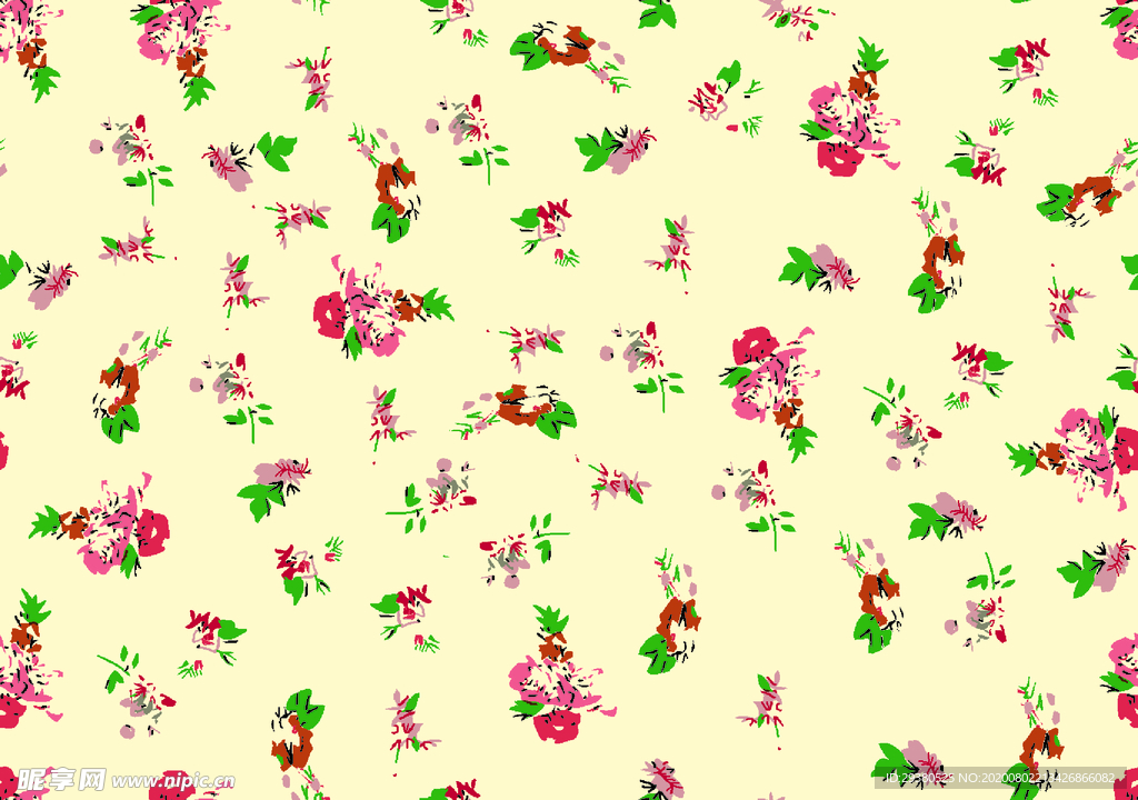 小碎花 大牌 数码 印花 花卉