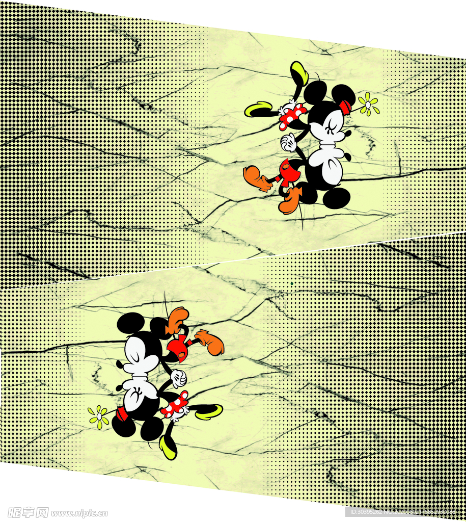 米老鼠 动漫 底纹 大牌 圆