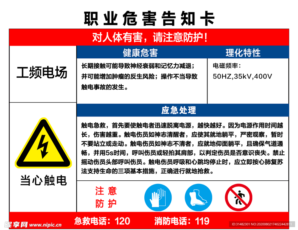 职业危险告知卡