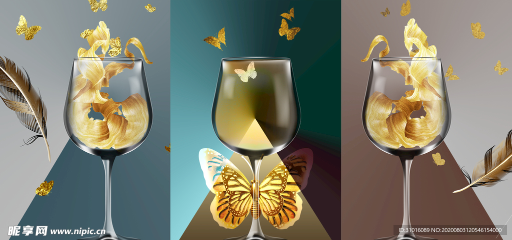 轻奢酒杯装饰画