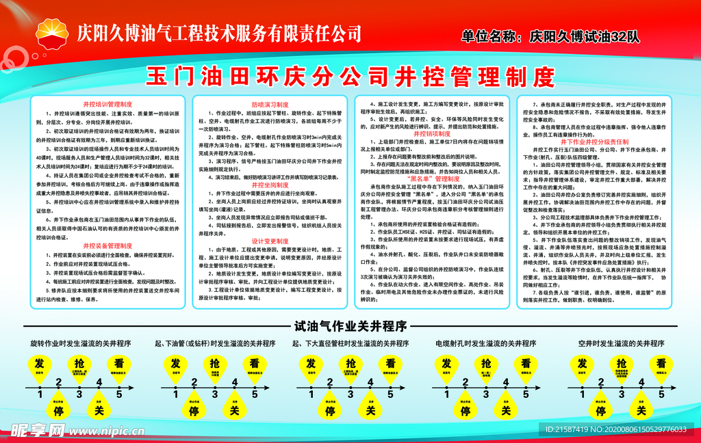 玉门油田公司井控管理制度