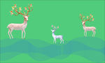 梅花鹿 各种鹿 小鹿 驯鹿剪影