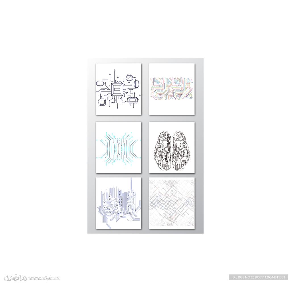 科幻电路板线条设计元素