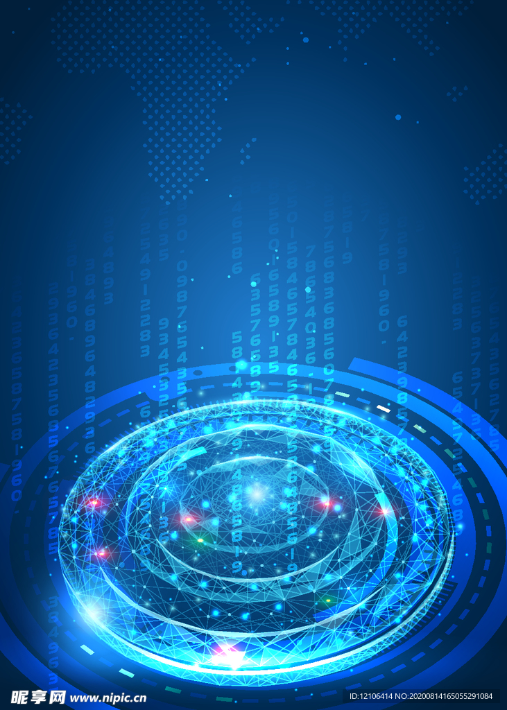 互联网大数据商务蓝色科技背景