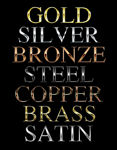 4种金色3种银色金属字效果