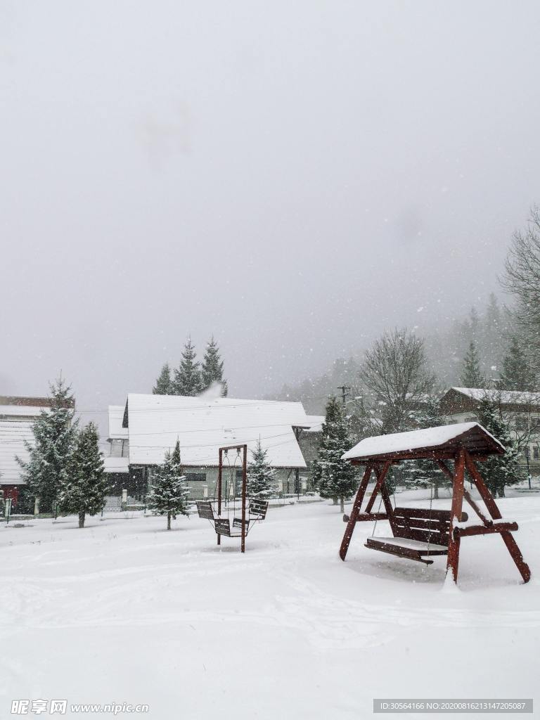雪地自然生态风景背景素材