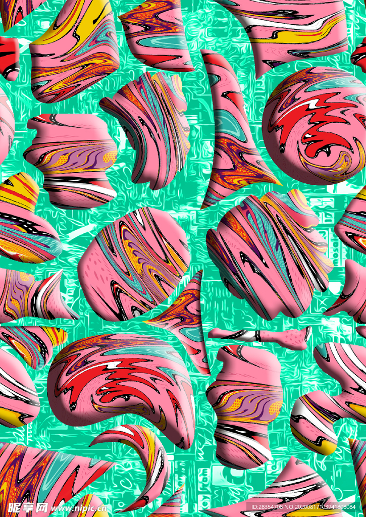 大牌 矩形 炫彩 扎染