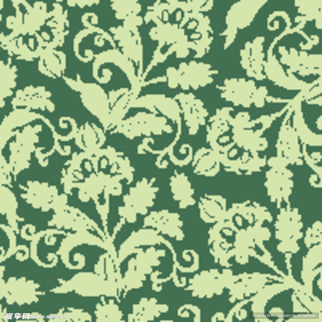 矢量抽象花型剪影