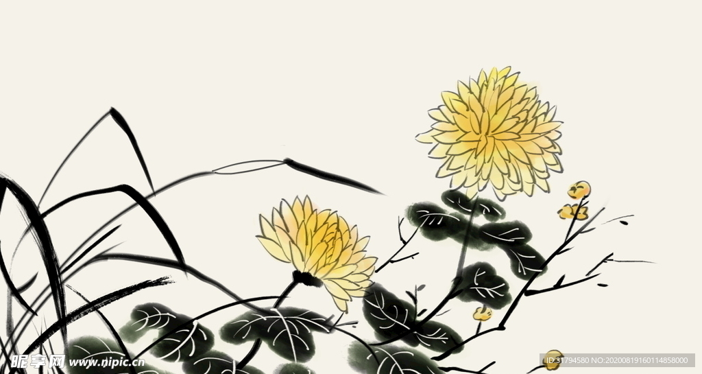 中国风山水背景