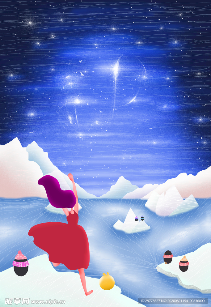 唯美插画探险少女