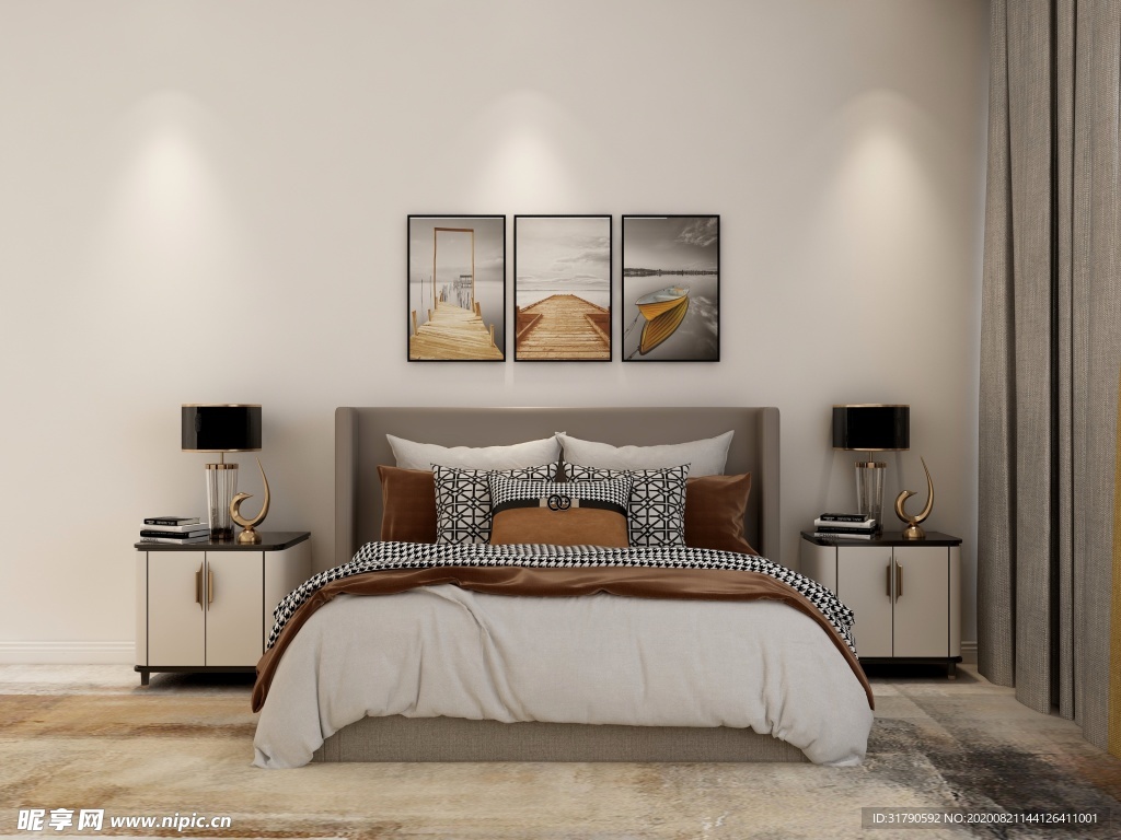 室内温馨卧室效果图