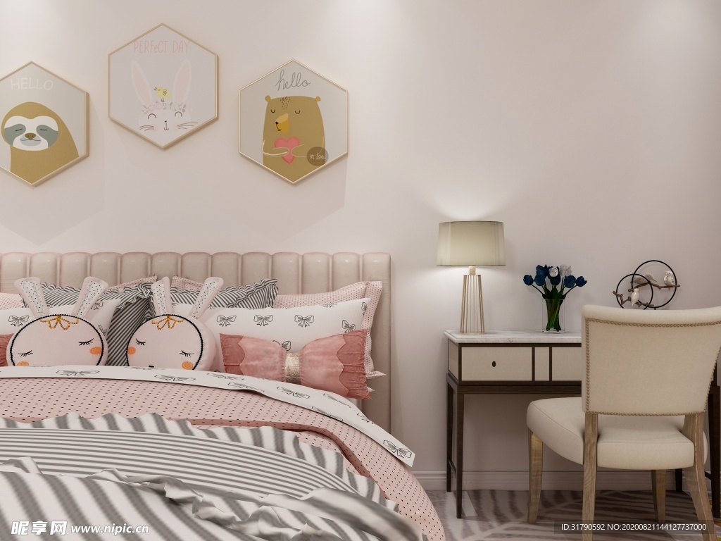 儿童房床头局部图