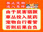 禁止宠物进入草坪
