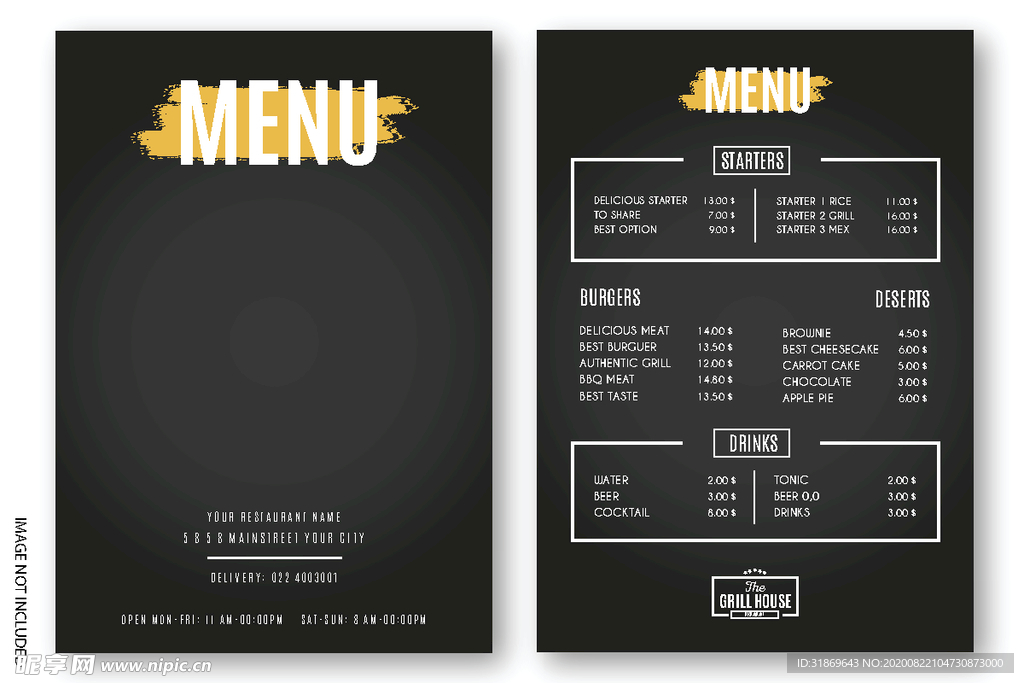 餐牌 价目表 传单图片