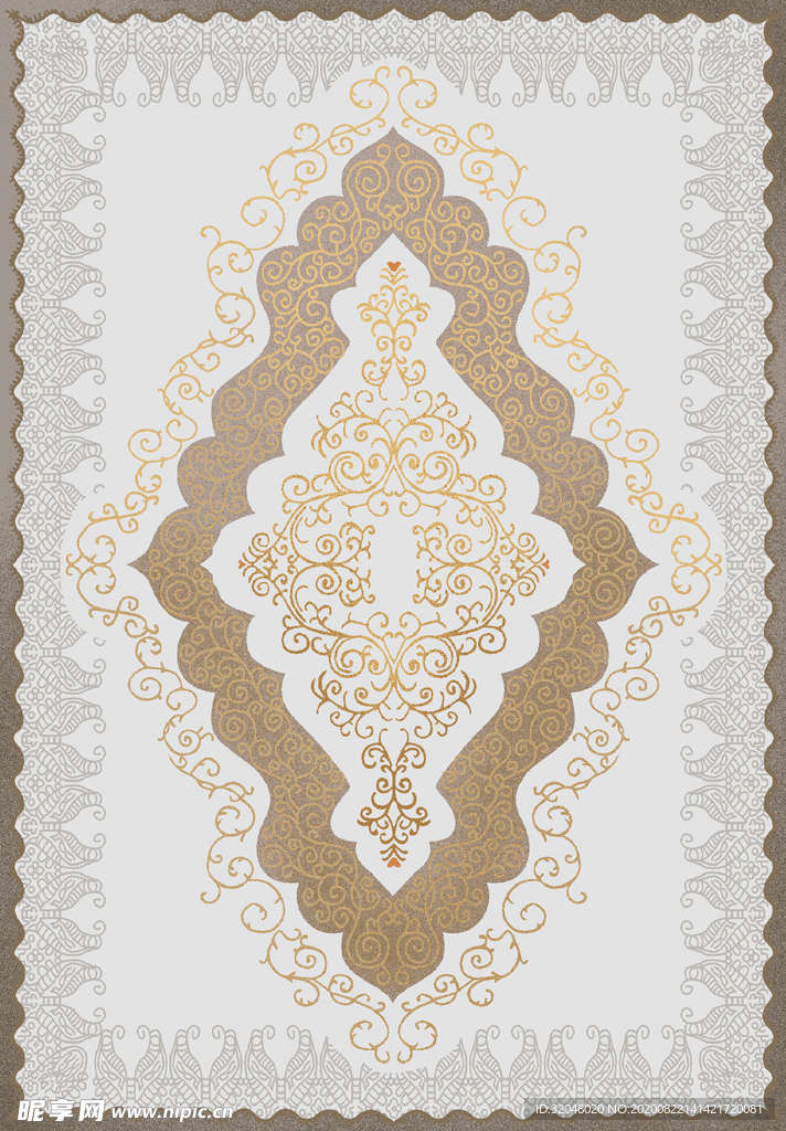 中式复古印花地毯图案设计