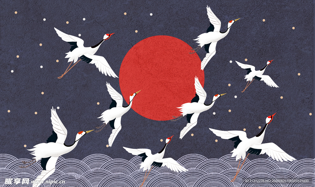 仙鹤海报背景图片