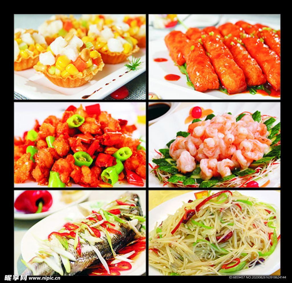 宫保鸡丁蒸鱼  虾仁 玉米粒