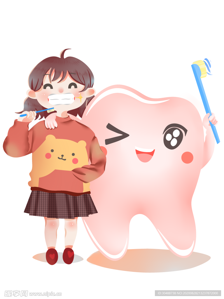 小朋友刷牙PNG图片