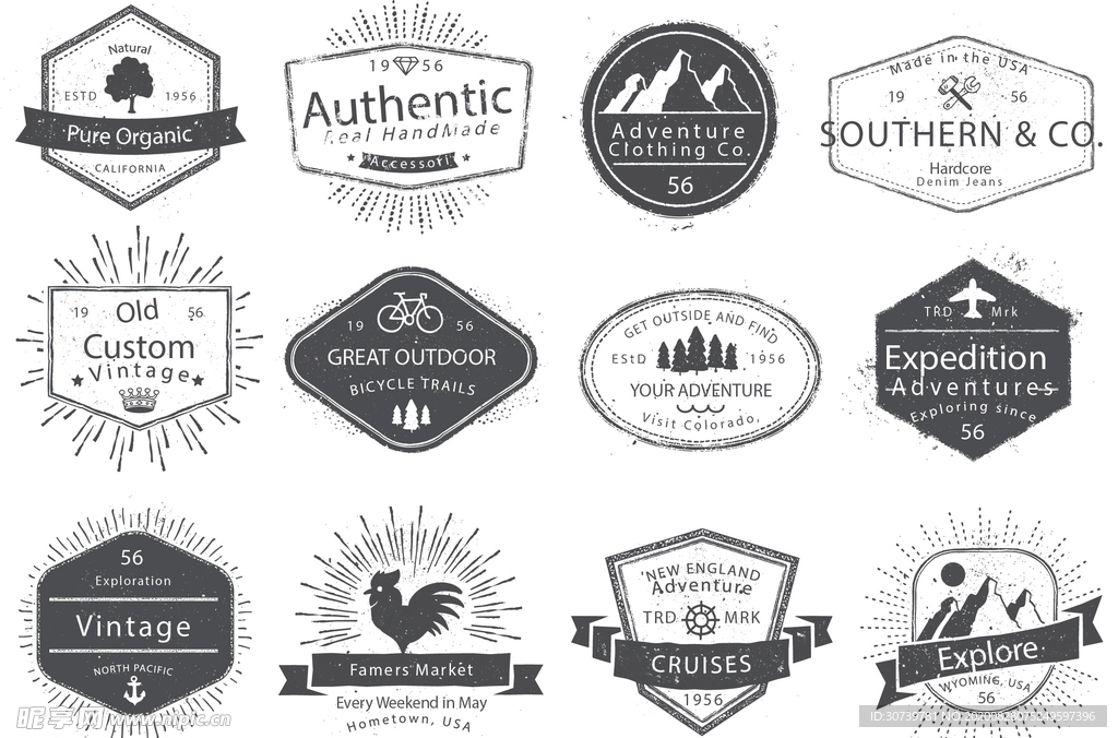 矢量复古标志合集