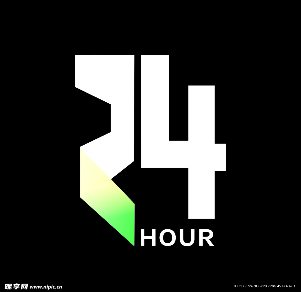 简约渐变24小时