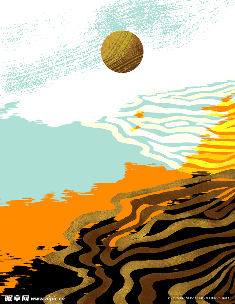 抽象金箔装饰画