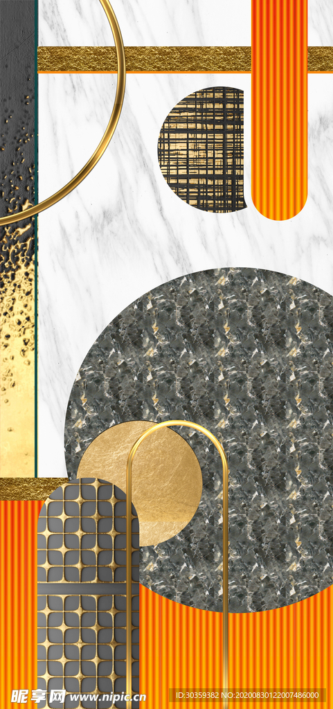 简约几何轻奢烁金装饰画