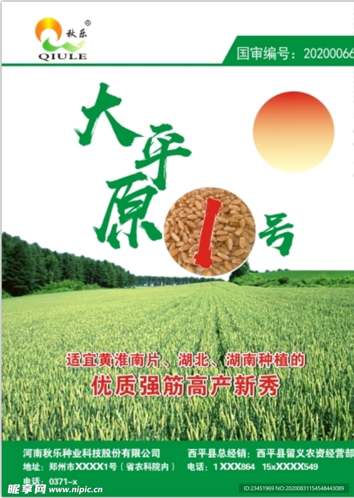 秋乐玉米种子农业化肥宣传单海报