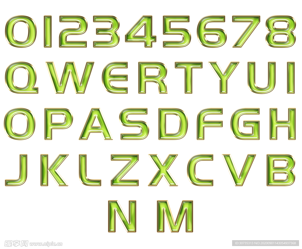 果冻金属英文数字