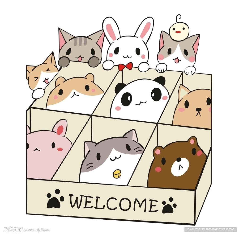 卡通小动物矢量图