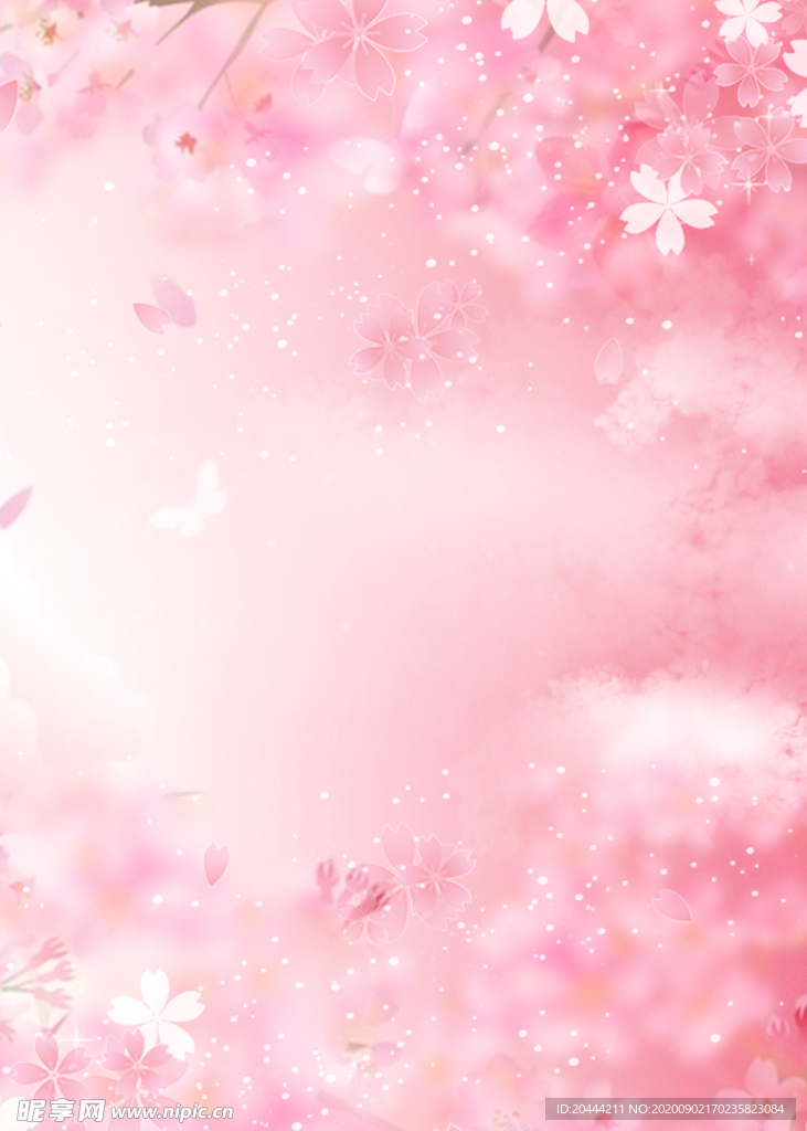 粉色简约唯美樱花风景背景