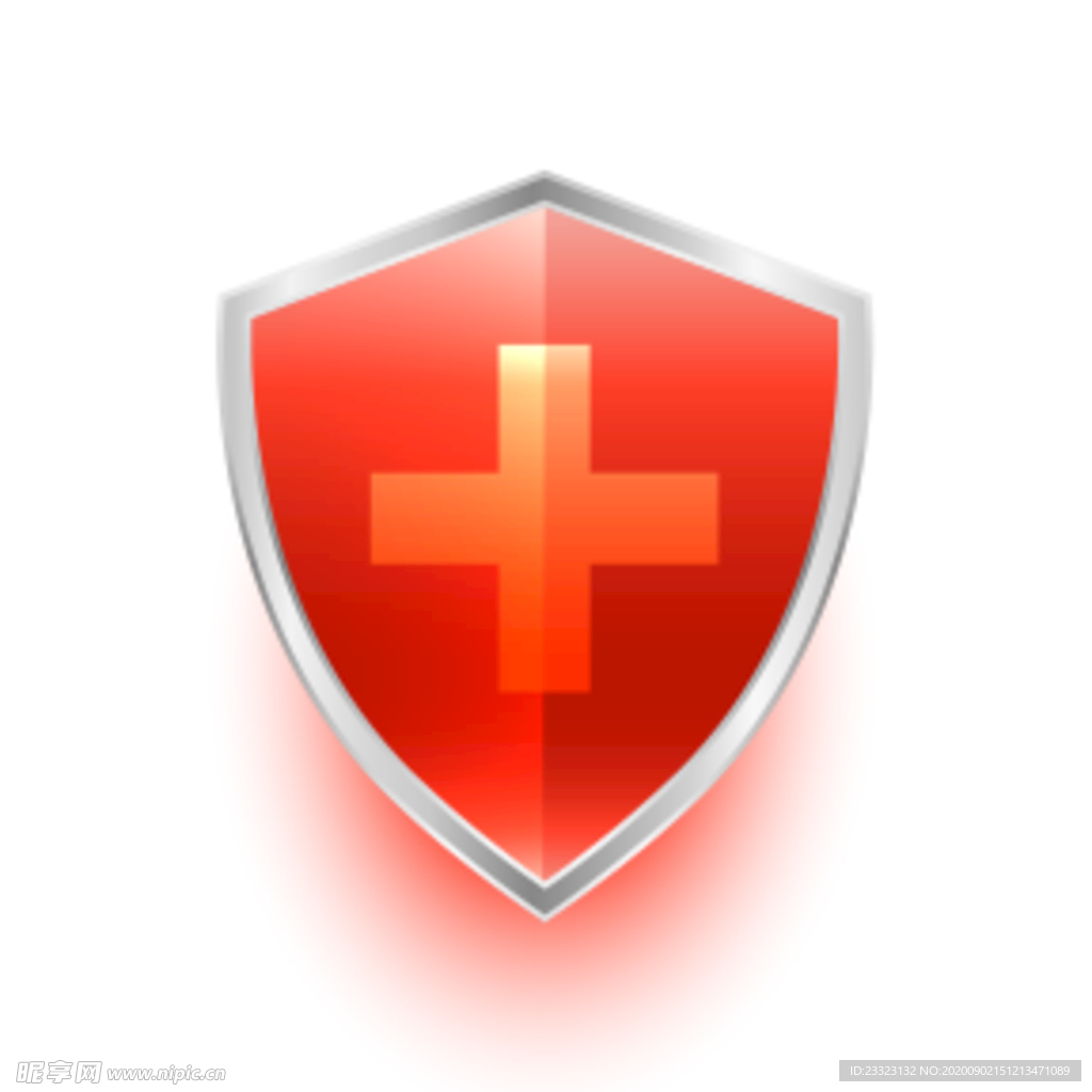红色十字架盾牌