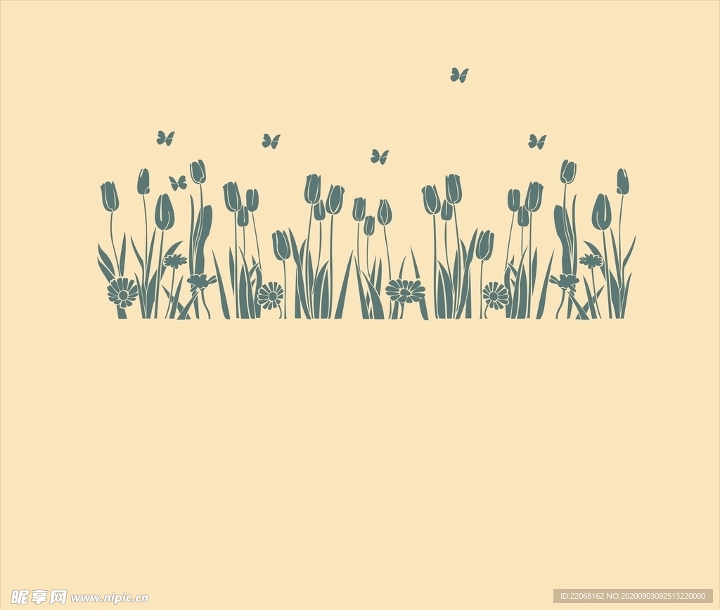 硅藻泥背景花 蝴蝶