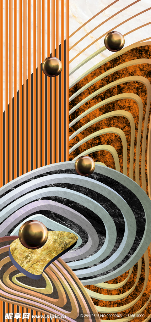 轻奢立体抽象几何装饰画